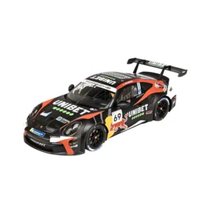 IXO Porsche 911 GT3 Cup #69 K. Rovanperä 1:18 model, front three-quarter view