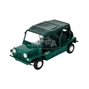chuco Mini Moke 1968 green model car in 1:18 scale.