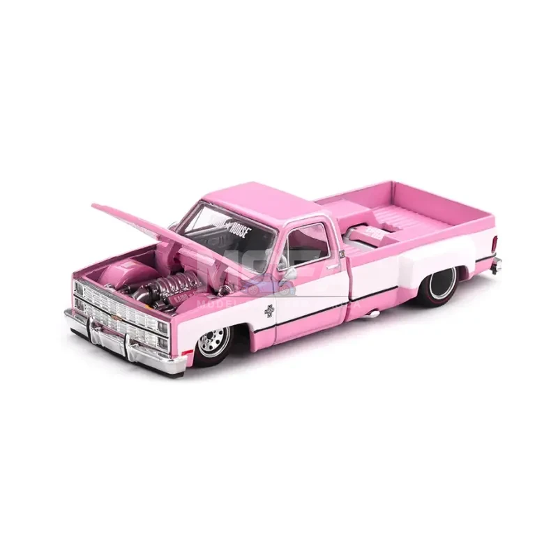 KAIDOHOUSE x MINI GT Chevrolet Silverado Dually Vintage Spec V2 1:64 in pale pink metallic