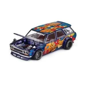 KAIDOHOUSE x MINI GT Datsun KAIDO 510 Wagon Koi Wagon V1 Blue 1:64