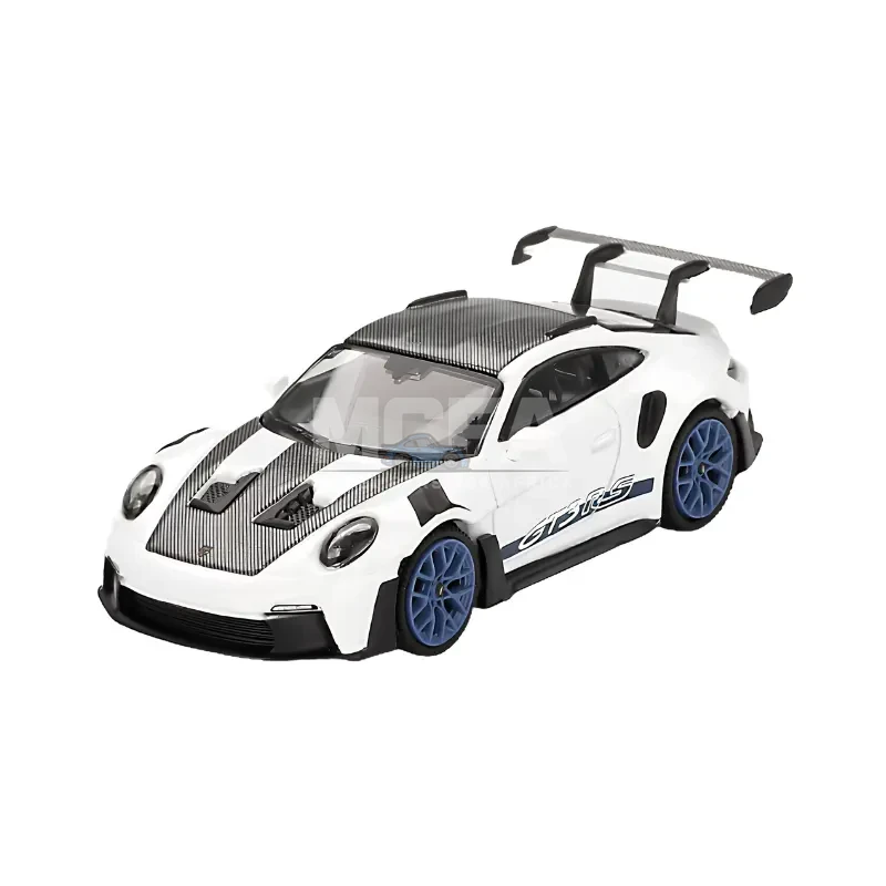 MINI GT Porsche 911 992 GT3 RS Weissach Package White with Indigo Blue 1:64