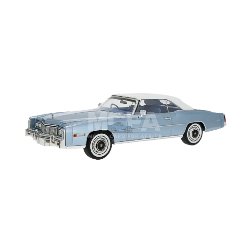 MCG Cadillac Eldorado Convertible 1976 in light blue metallic, 1:18 scale model car
