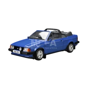 Sunstar Ford Escort XR3i Cabriolet in Azure Blue, 1:18 scale, right-hand drive.